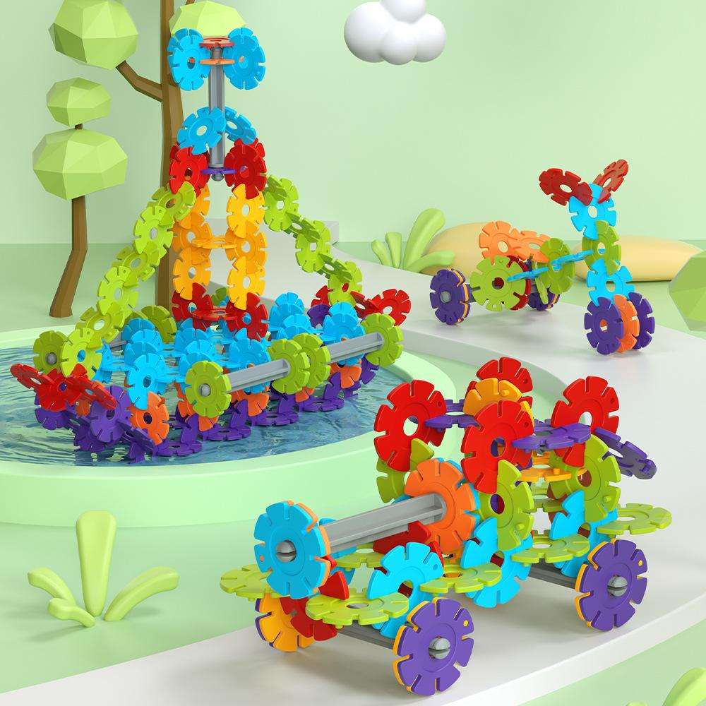 Children'S Diy Assembly Snowflake Building Block Enlightenment Puzzle Early Education 3-6 Years Old Boys And Girls Gift