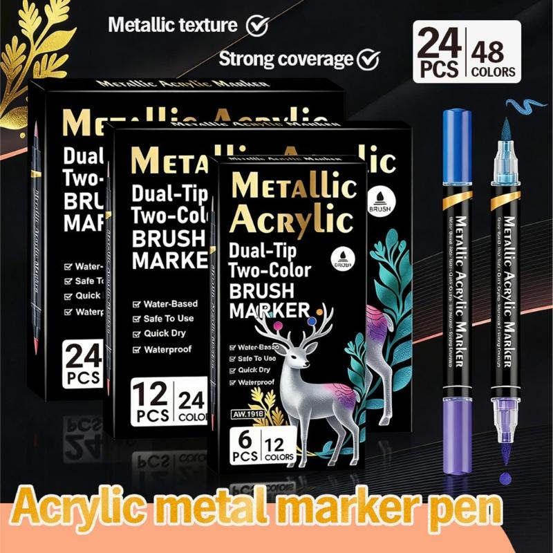 Double Sided Art Pens With Soft Brush Tips Watercolor Markers Pens For Creative Coloring Projects And Handmade Crafts