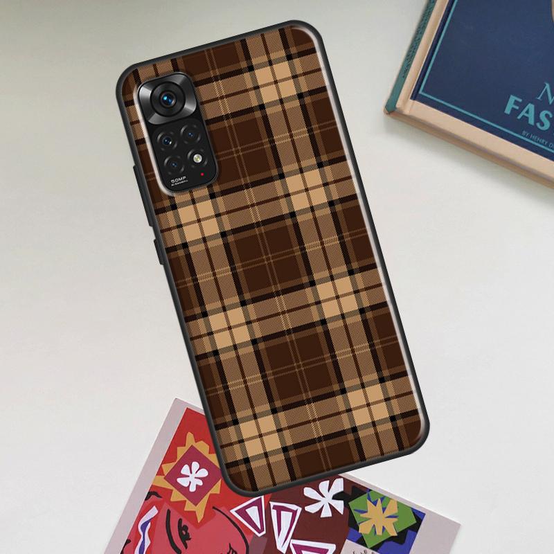 

Brown Plaid Case For Xiaomi Redmi Note 12 Pro Plus 8 9 10 11 Pro 8T 9S 10S 11S 12S 9C 10A 10C 12C Cover Redmi Note 8 Pro