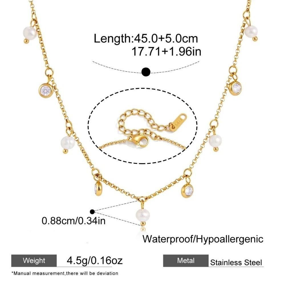 Y Shape Pearl Pendant Necklace 18K Gold Plated Wedding Necklace Elegant Chain Necklace Women