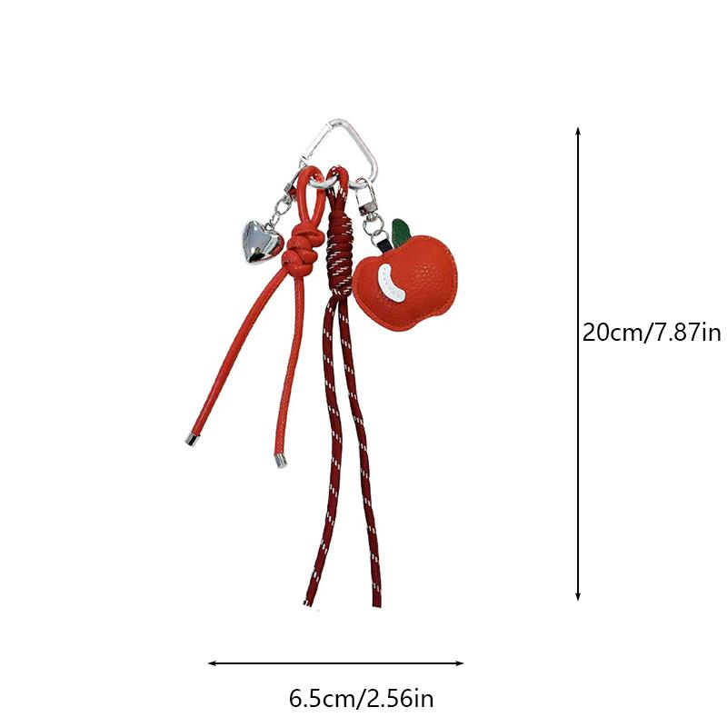 Yogodlns PU Leather Fruit Apple Backpack Pendant Fashion Accessories for Bag Hanging Decor