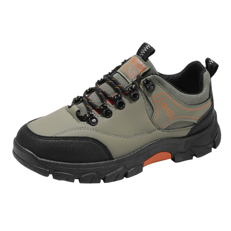 Men's Sports Shoes Flat Bottomed Lace Up Casual Work Leather Black Cowboy Boots Golf Shoes Men's 2024 New Tennis Shoes Hiking
