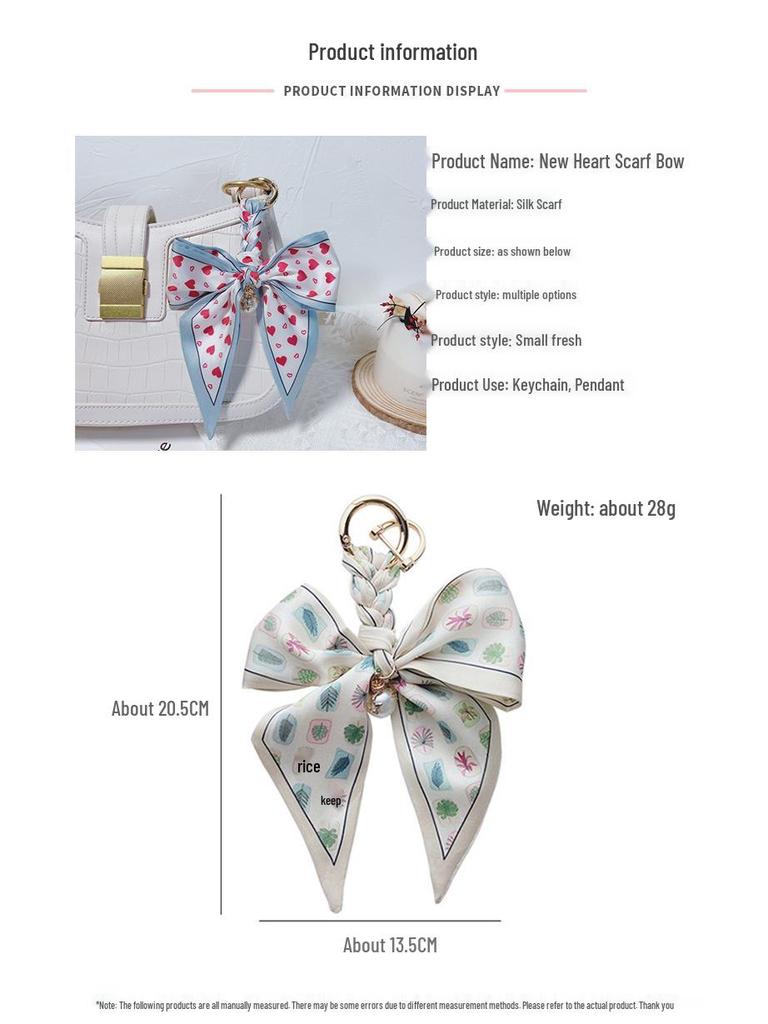 Woven Bow Scarf Keychain - Trendy Car Ring & Women's Bag Pendant