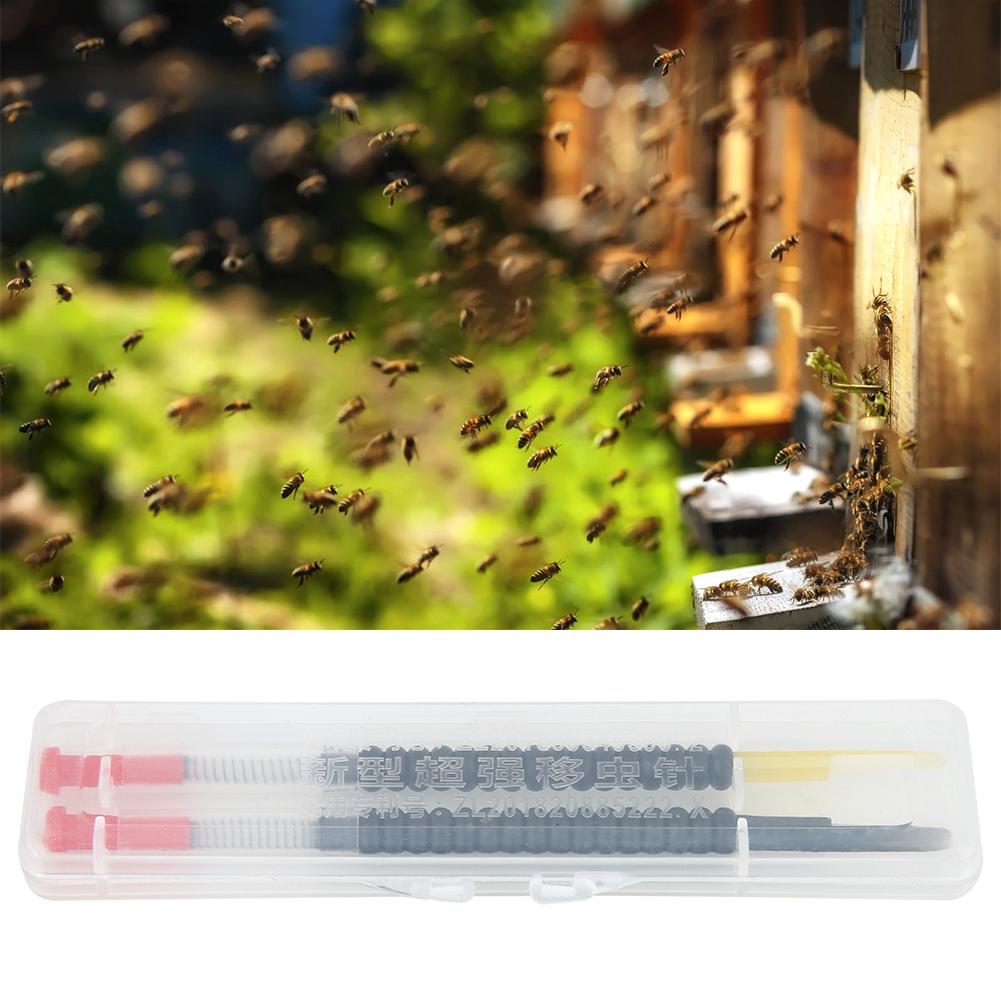 Beekeeping Moving Grafting Tools Rearing Needle Set with Spring-Loaded Plunger for Larva Transfer