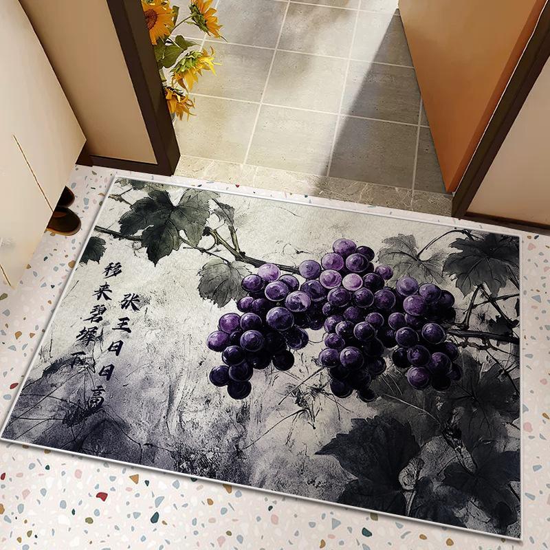 

Коврик для пола для дома Коврик для двери Современный ковер с изображением старинных фруктов Впитывающий противоскользящий коврик Пылезащитный ковер 40 * 60CM crystal velvet