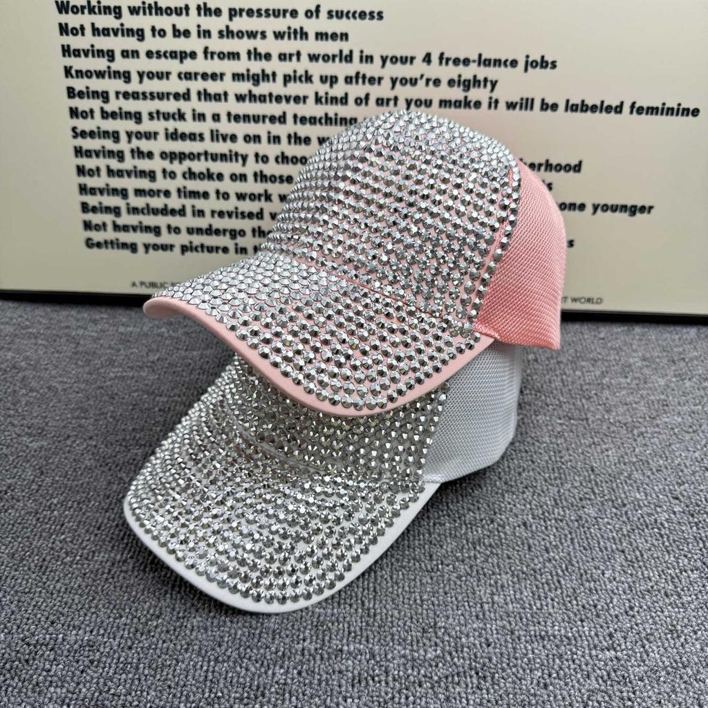Heavy Industry Diamond Full Diamond Baseball Cap Women's Summer Mesh Breathable Light Luxury Style Small Face Big Head Circumference Sun Hat