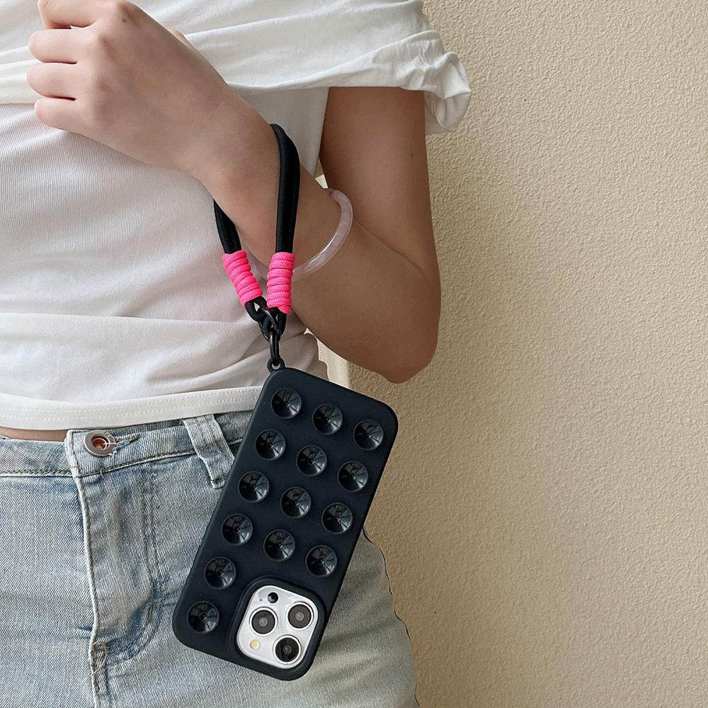 Pouzdro na telefon s přísavkou pro iPhone 11 12 13 14 15 iPhone 11 12 13 14 15 Pro 12 13 14 15 Pro Max Šňůrka Silikonový ochranný kryt na telefon