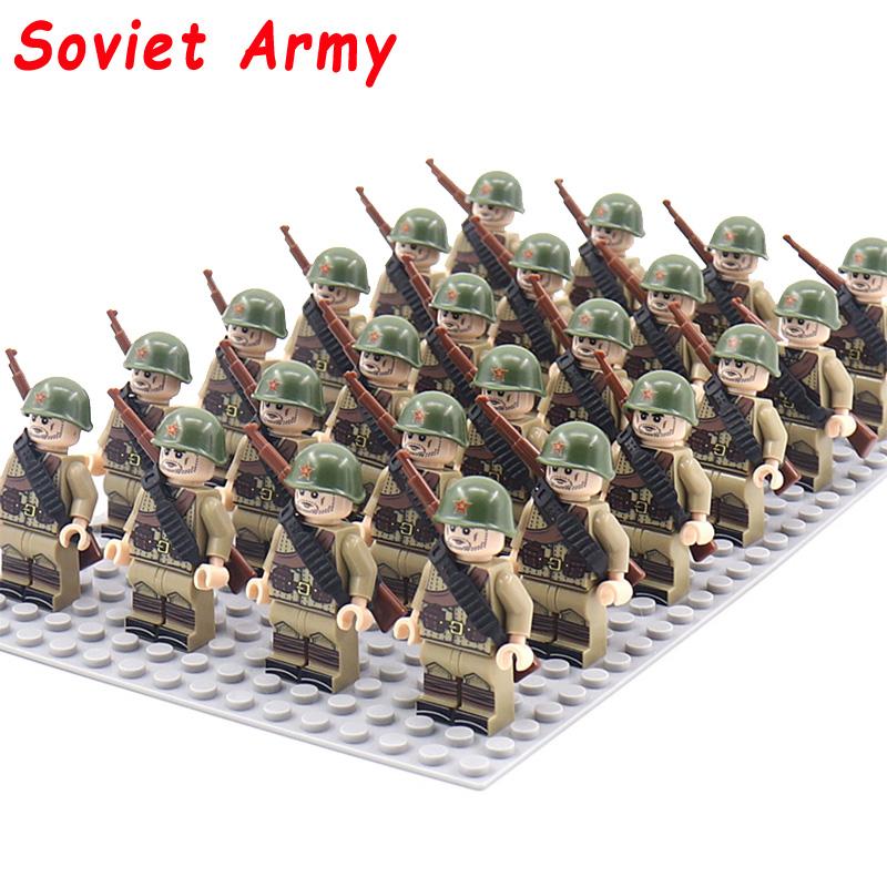 24 SZT / partia II Wojna Światowa Wojskowy Armia Układ Chiny Związek Radziecki Japonia Akcesoria Żołnierzy Figurki Akcji z Karabinkiem Zestaw Klocków Model w Skali