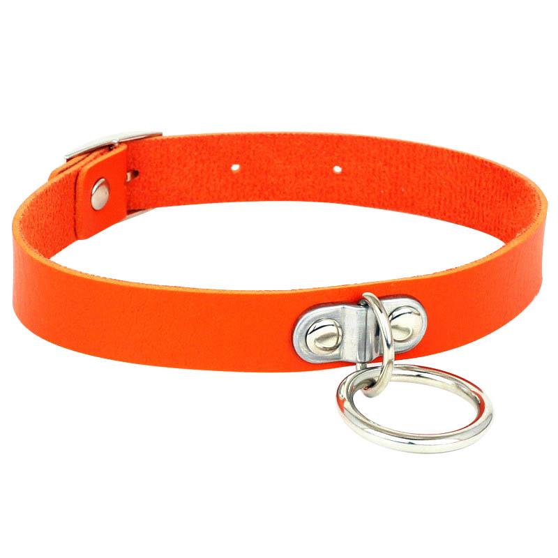 Bracelet-collier en cuir synthétique style punk Harajuku avec rivets et cadenas d'amour - Série Petit Diable japonaise et coréenne