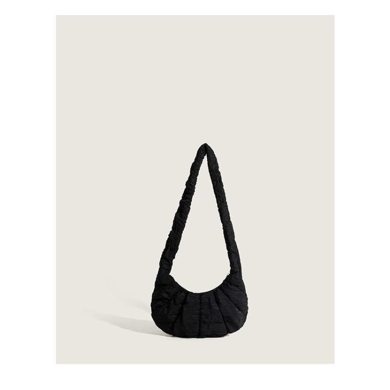 

Crossbody Cow Horn Bag, Pleated Cloud-shaped Bag, Stylish and Simple Single-shoulder Bag, Dumpling Bag