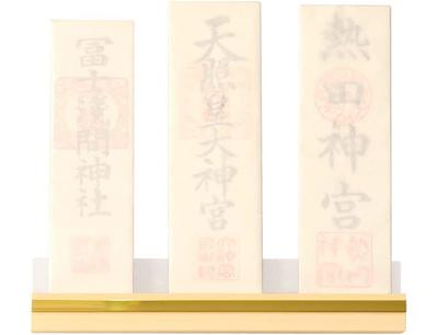 Modern Shinto Shrine [Gold Line] Gold Three-Shrine Wall Hanging