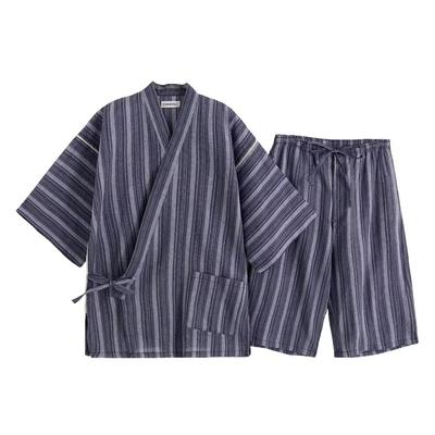 JIUJIUYCL Herren Samue/Jinbei Ober- und Unterteil Set, 100% Baumwolle, Übergrößen erhältlich, Frühling, Sommer und Herbst, Weich, Dünn, Atmungsaktiv, Schweißabsorbierend