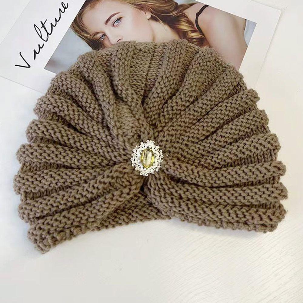 Winter Warme Hijab-Kappen Weiche Strickmützen Modische Turbanmütze für Damen