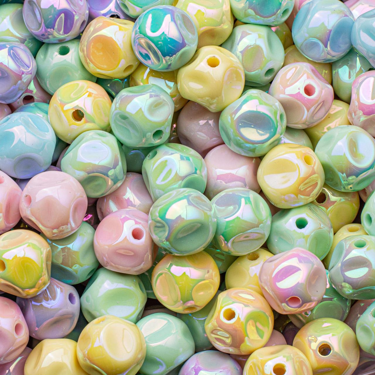 

Акриловые УФ бусины 16 мм конфетных цветов для DIY брелоков и цепочек для телефона