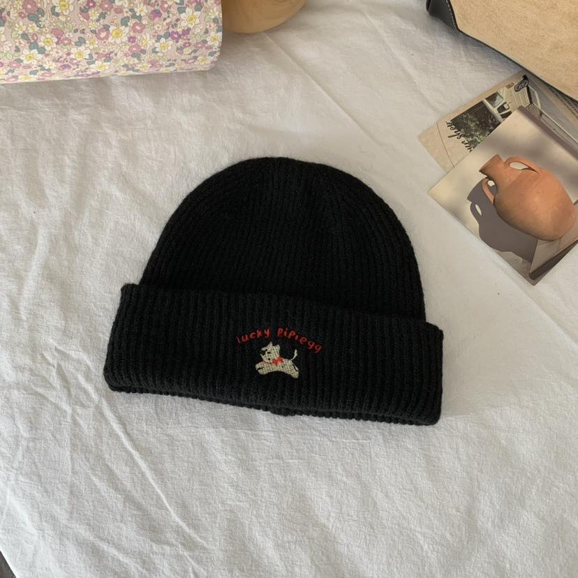 The Embroidered Bear Knitted Hat Is Versatile Cute and Warm The Woolen Hat Shows Off Your Face The Cool Little Hat Is A New Autumn and Winter Style