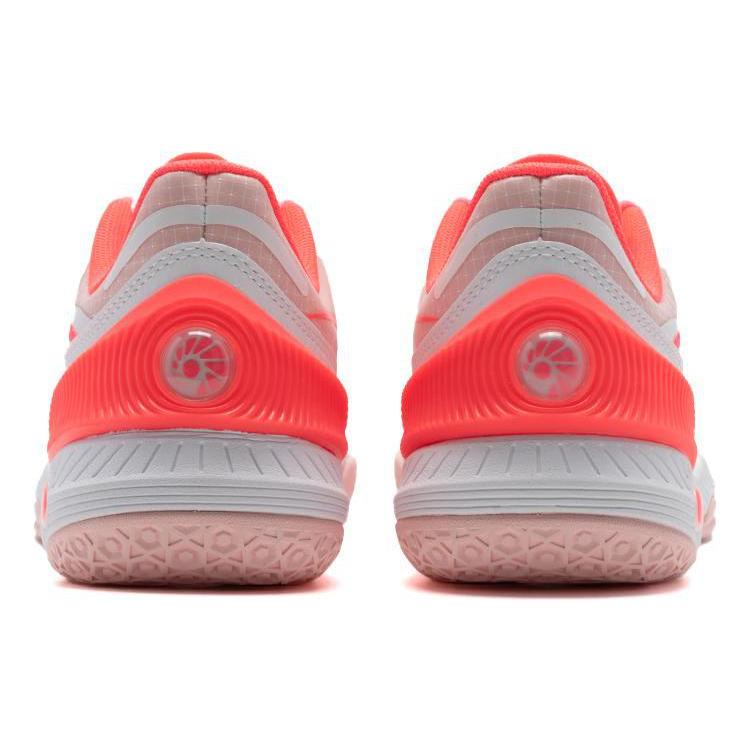 Li Ning Raid Rubber Cushioning, Wear Resistant Low top Badminton Shoes Unisex White Red AYZT009-2