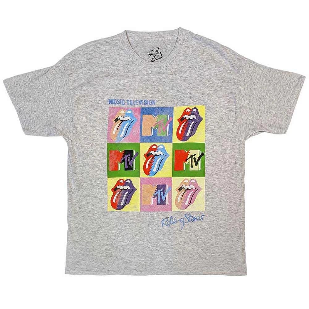 MTV Unisex T-Shirt: Rolling Stones Warhol Squares (Small) 3XL