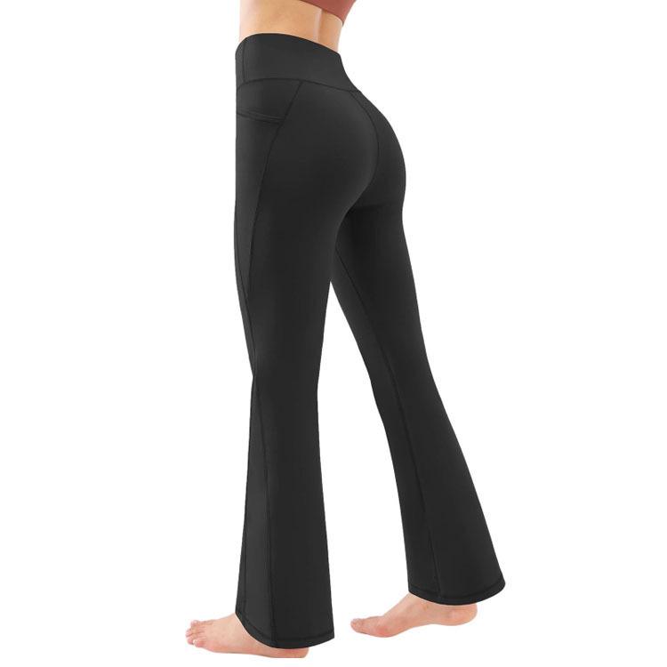 High-Waist Hip-Lifting Flared Yoga Pants with Pockets