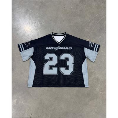 American Style Football Suit, Spicy Girl Sports Style, Contrasting Color Print, Digital Casual Lazy Loose T-shirt, Unisex