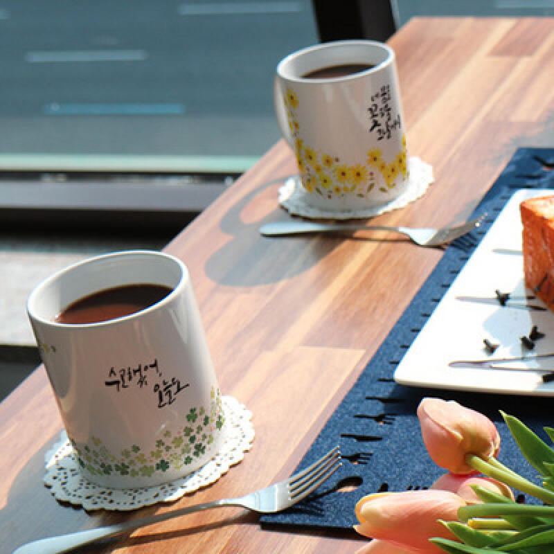 cb545-Design Mug 2p-Blooming Flowers