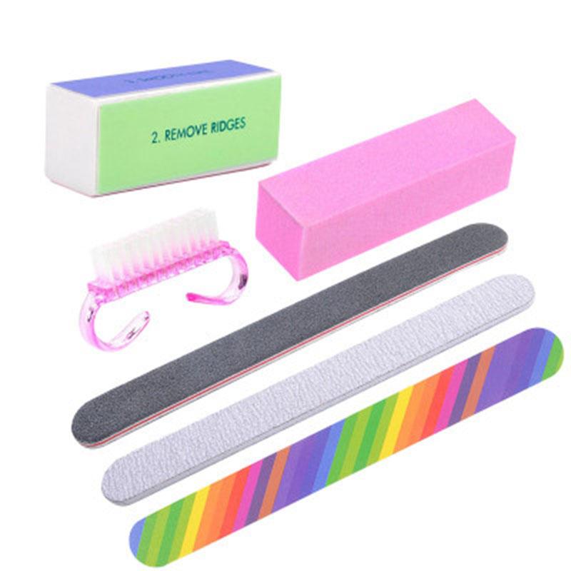 New 6pcs/Set Nail Files Brush Durable Buffing Grit Sand Fing DIY Nail Art Tool Accessories Sanding File UV Gel Polish Tools
