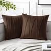 Modern Minimalist Velvet Throw Pillow Cover with Wavy Line Design, Solid Color for Sofa Couch Decorative Cushion Case 18x18 Inches Single