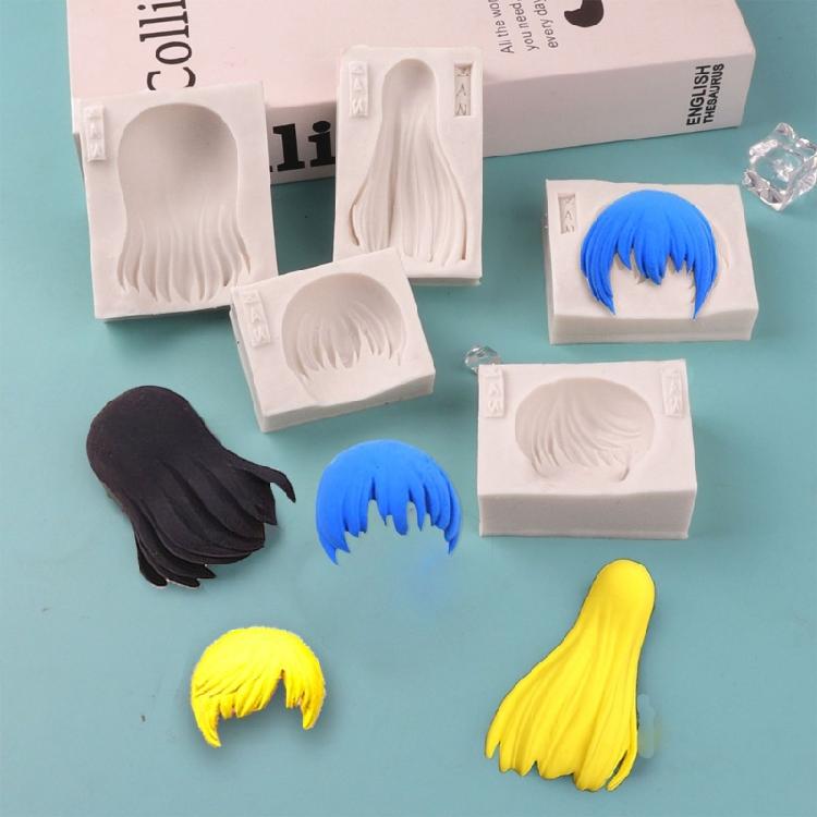 Anime-Doll Long Hair Bangs Clay Mold Fondant Cake Mold Anime-Character Bangs