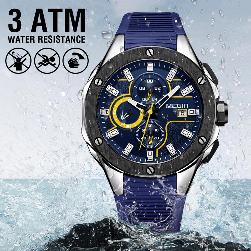 Megir Menn Sport Klokke Vanntett Lysende Kronograf Quartz Army Military Watches Klokke Menn