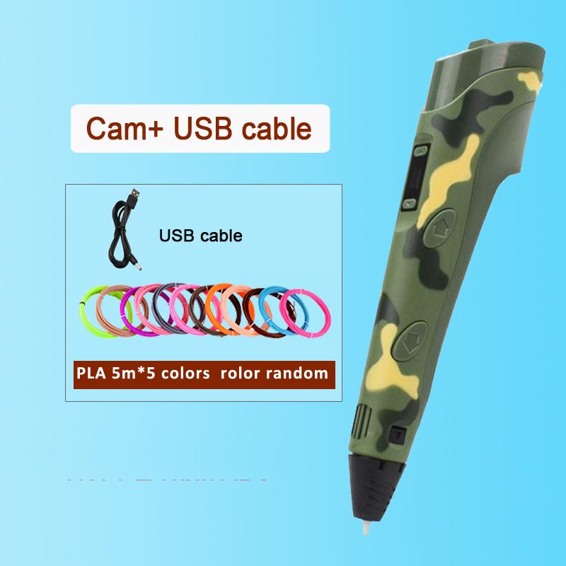 Electronic 3D Printing Pen With LED Display 25M PLA Filament Children USB Drawing Tool Drawing Toy DIY Christmas Birthday Gift