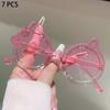 1/7 Pcs Round Children Sunglasses  New Cute Cat Shaped Candy Color Decor Shades for Girls Trendy Stylish Kids Sun Glasses