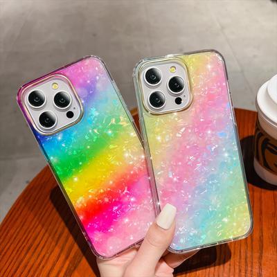 Wzór powłoki galwanizowanej iPhone 16 jest odpowiedni dla etui na telefon iPhone 15 i tęczowego etui ochronnego iPhone 14 Pro Max