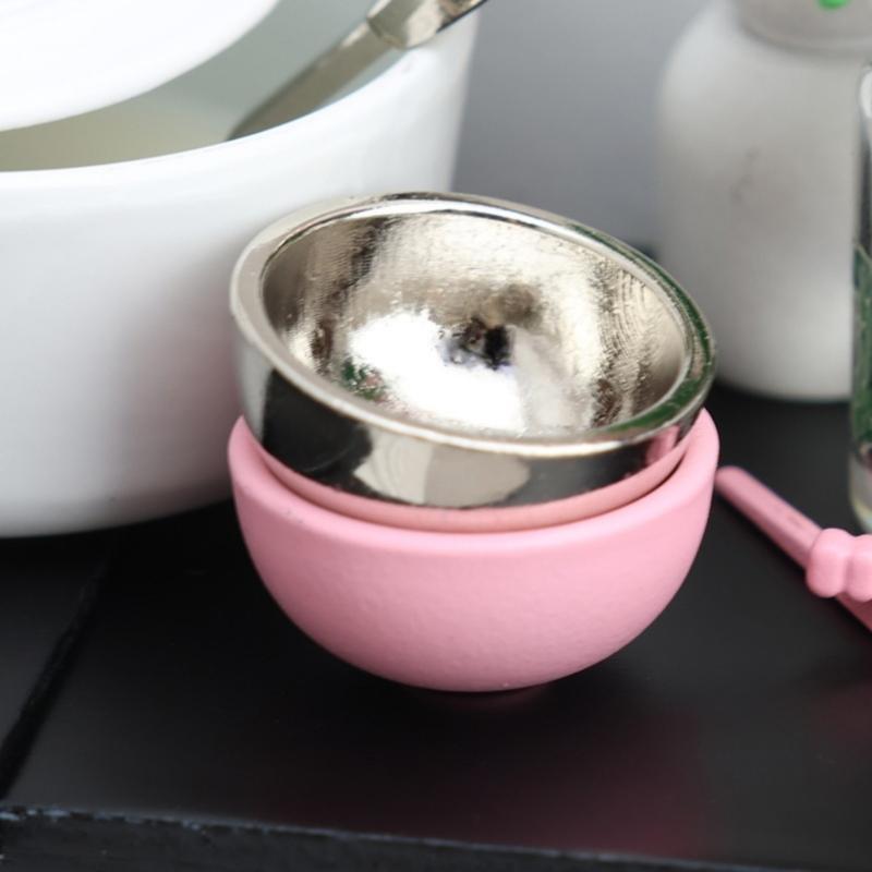 Miniature Tableware For Doll House Scene Display 1/12 Scale Metal Bowl Chopsticks Model Figure With Realistic Detailing