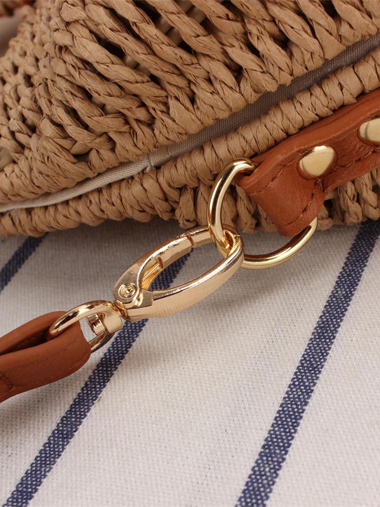 Women's Trendy Paper Rope Woven Crossbody Bag