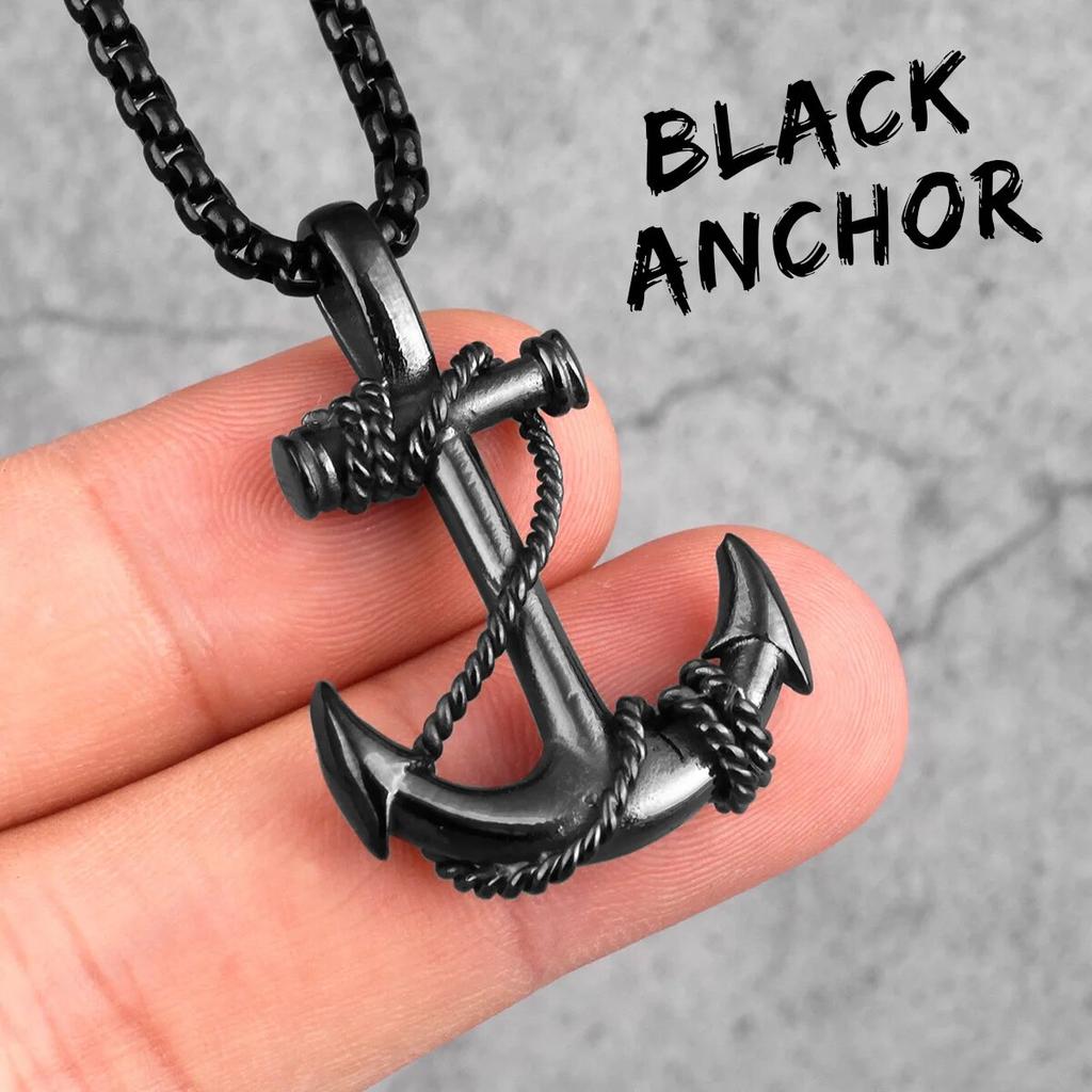 Edelstahl Meer Anker Sailor Mann Männer Halsketten Kette Anhänger Punk Rock Hip Hop Einzigartige für Männliche Junge Mode Schmuck geschenk