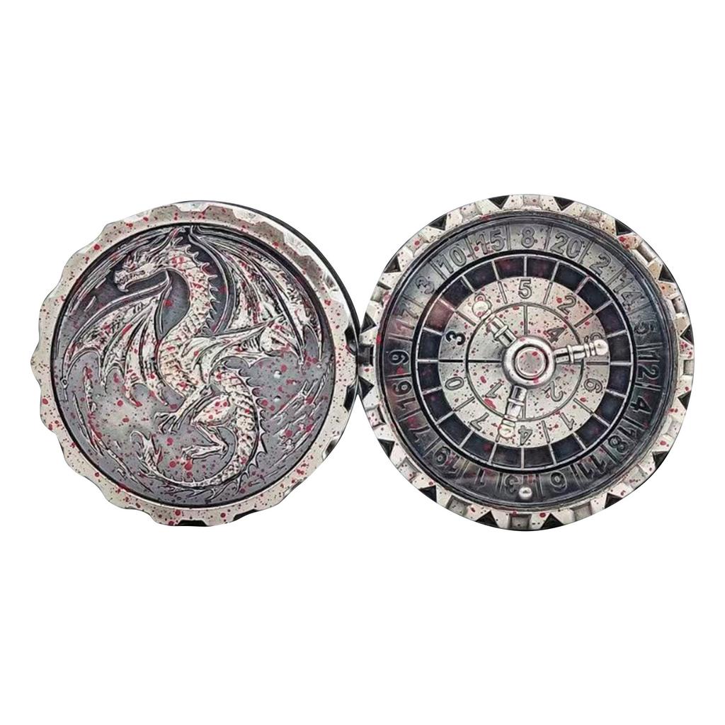 Roulette-Würfel für Würfelset, 7 in 1 Drachen-Metallwürfel mit Geschenkbox für Dungeons-Spiel, RPG-Rollenspiel-Tischspiel-Geschenk