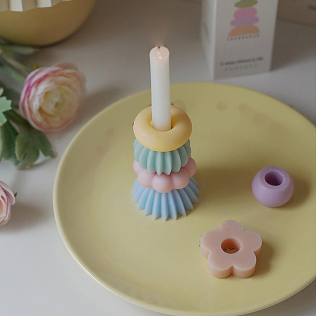Einzigartiges Regenbogen-Stapeldesign Duftkerze Natürliches Sojawachs Aromatherapie Entspannung Geschenk für Heimdekoration