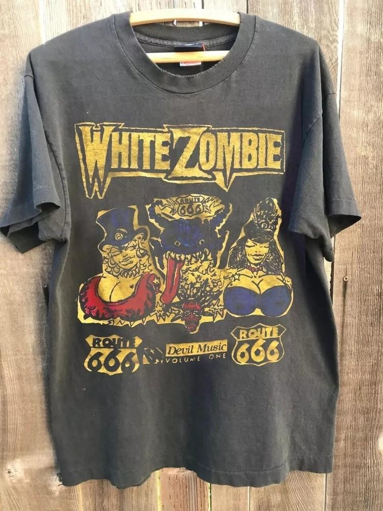 White Zombie Band Tshirt Basic Style Charcoal For Men Women Tshirt Reprint M