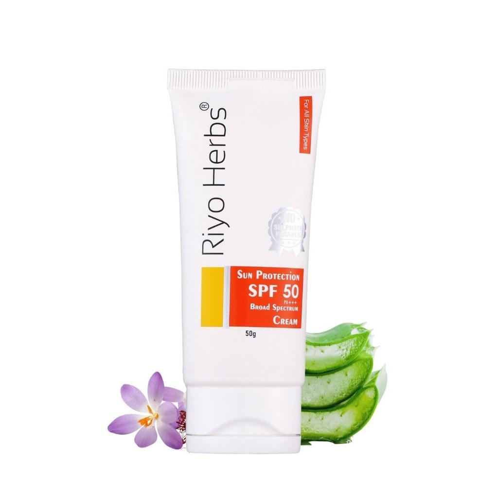 Riyo Herbs Sunscreen Spf 50 cream 50gm | Sunscreen for Men & Women | All skin types