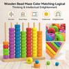 Wooden Bead Counting Toy for Children Large Size Bead Matching Game Educational Early Learning Tool with Sturdy Frame for Home and Classroom Use