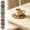 Set of 8 Round Woven Coasters with Holder Thick Heat Resistant Trivets for Kitchen Table Protection and Hot Pot Use Durable Design