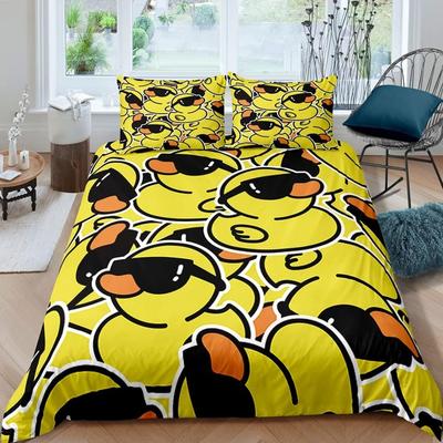 Animal patternDuck Cute Duvet Cover Bedding Set 3-Piece Teenager Boys Girls Microfibre Set Room Decoration Adultduvet Cover