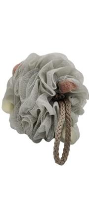 Kira Bath-Sponge Shower Puff Extra-Large Mesh Pouf (Luffa Loofa Puff Scrubber - Big Full Lather Cleanse, Exfoliate With Bathing Accessories (Grey)