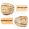Modern Amber Glass Coasters for Drinks,Crystal Coasters Round Cup Coasters Coffee Table Decor for Office,Kitchen,Bar,Dining Room