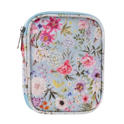 Portable Crochet Hook Organiser Built In Zippered Pocket Elastic Slots Breathable Fabric Knitting Needle Storage Case