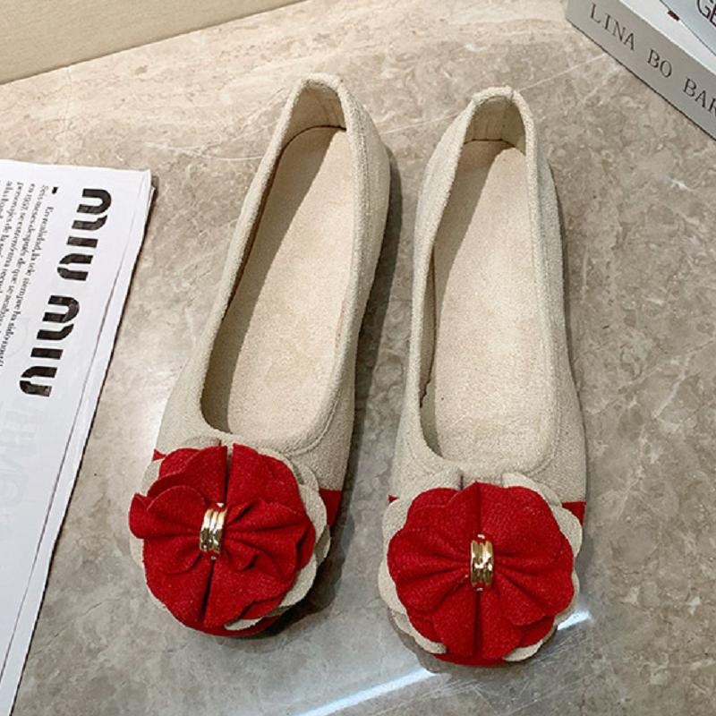 sapatos femininas zapatos de mujer women cute round toe floral spring slip on flat loafers lady plus size cool work shoes ga180