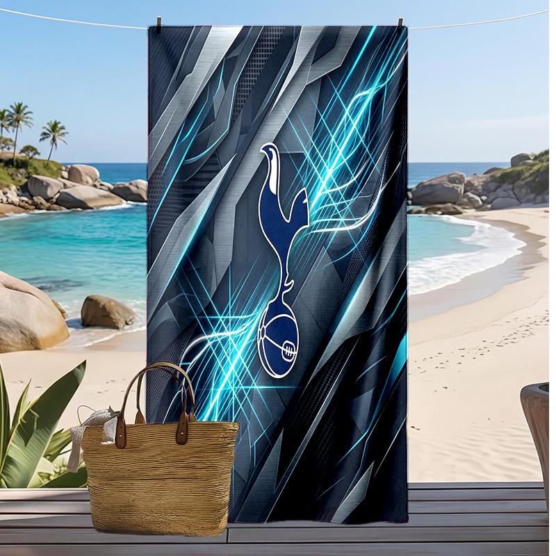 Asciugamano da Spiaggia Stampato Tottenham Hotspur Asciugamano Morbido ad Asciugatura Rapida Coperta da Spiaggia Rettangolare Grande Portatile per Viaggi Piscina