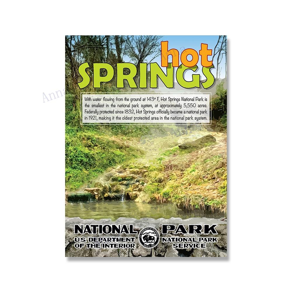 National Park Print Mountain Vintage Art Canvas Painting Travel Cities Posters Retro Landscape Wall Art Picture for Living Room