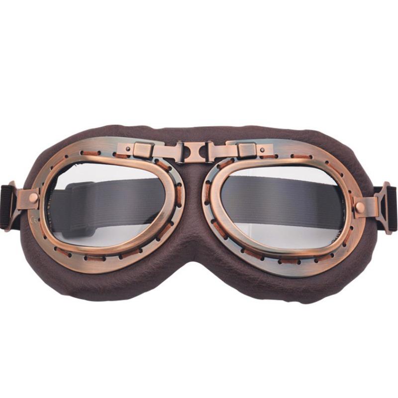 

Ветрозащитные Ретро Мотоциклетные Очки Очки Классические Очки в Стиле Пилота Стимпанк Квадроцикл Велосипед Медный Шлем