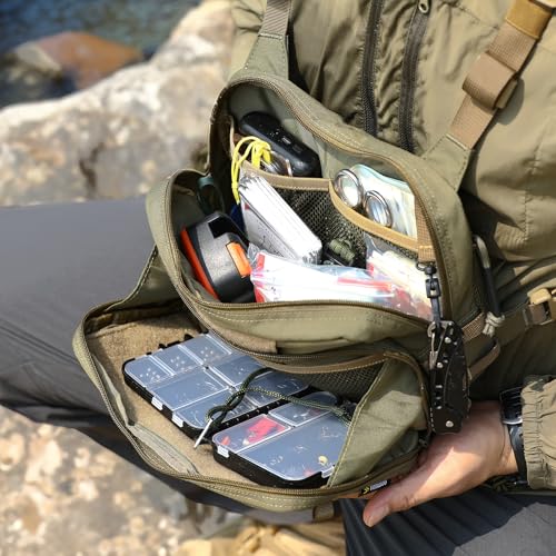 [VOTAGOO GEAR] Fishing Vest Fishing Bag Fishing Vest Multifunctional Chest Pack (JP, Alphabet, Free Size, GREEN)