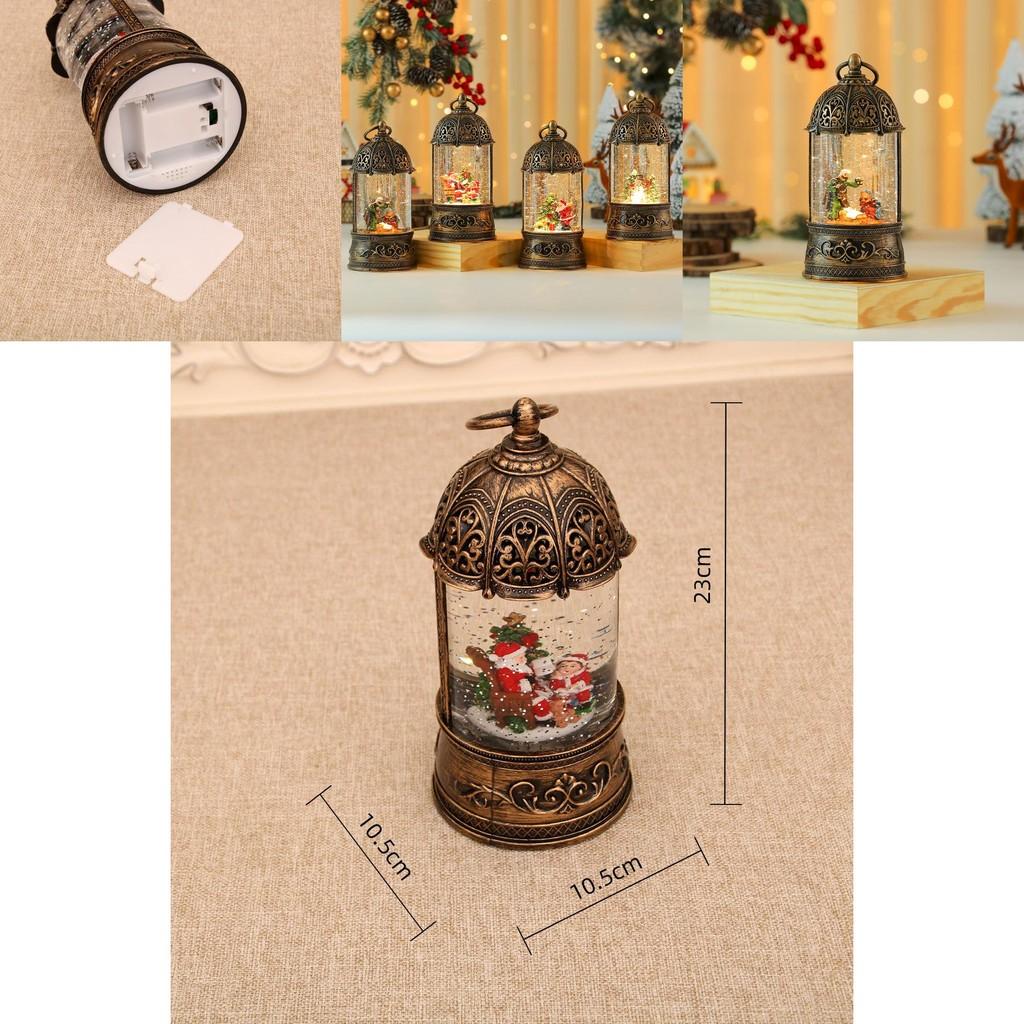 Christmas Music Box Golden Bird Cage Ornament With Santa Claus And Snowman Decor For Holiday Gift